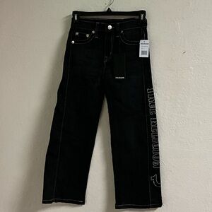 True Religion Black Straight Jeans for Men